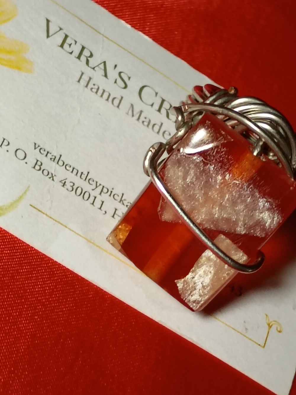 Handcrafted Orange Crystal Pendant Necklace